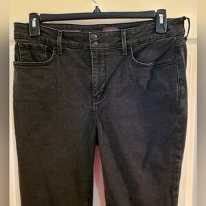 NYDJ Marilyn straight black jeans sz 12 x 30